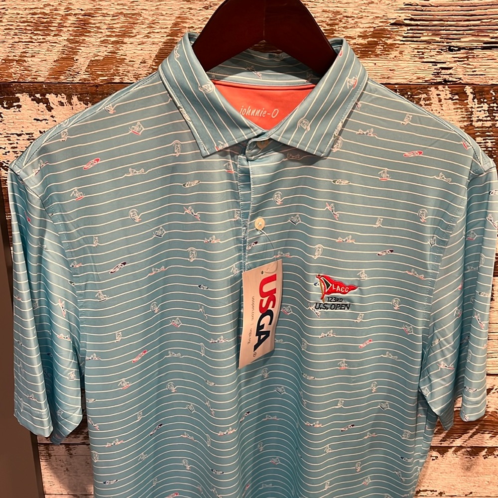 NWT Johnnie-O 2023 US Open/LACC golf shirt, size Medium in men’s